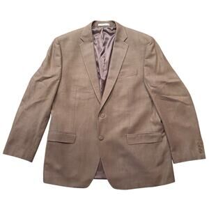 Lauren Ralph Lauren Blazer Men's 44R Tan Plaid Wool/Silk Coat Suit Jacket*